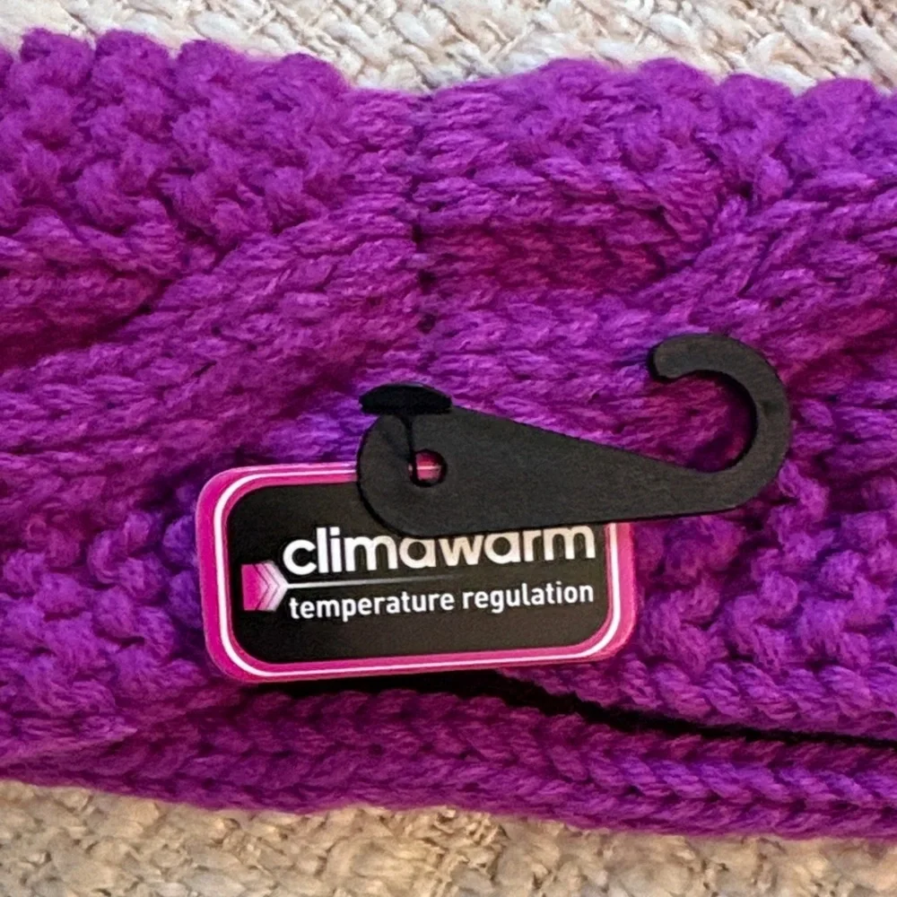 Adidas Vibrant Purple Knit Headband- NWT - Picture 3 of 3